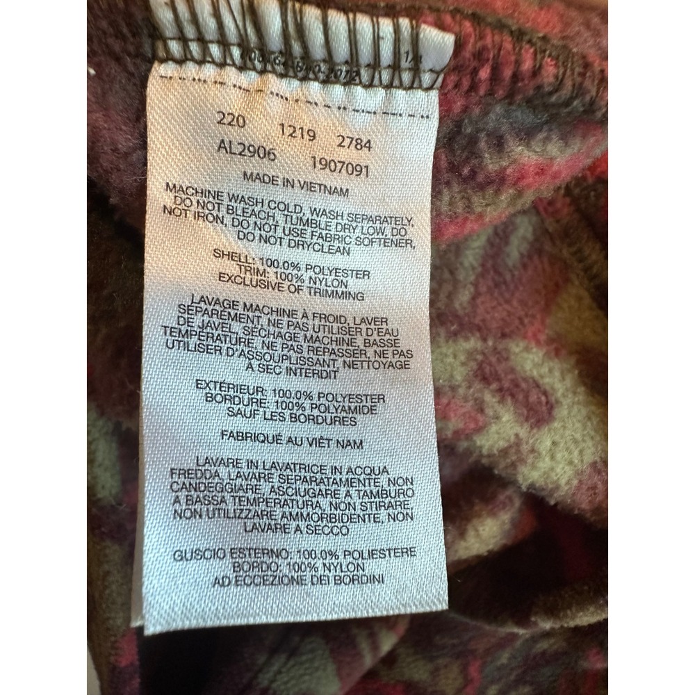 Columbia Women Olive Green Floral Snap Fleece Pullover XL AL2906 #0039 - Picture 5 of 5
